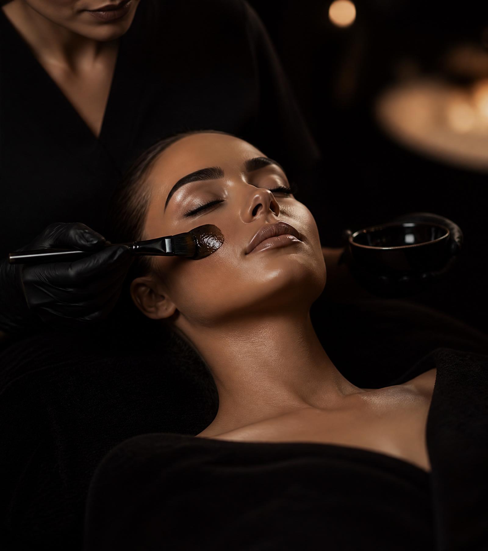 A woman receiving a luxury facial treatment at Dose & Dash spa