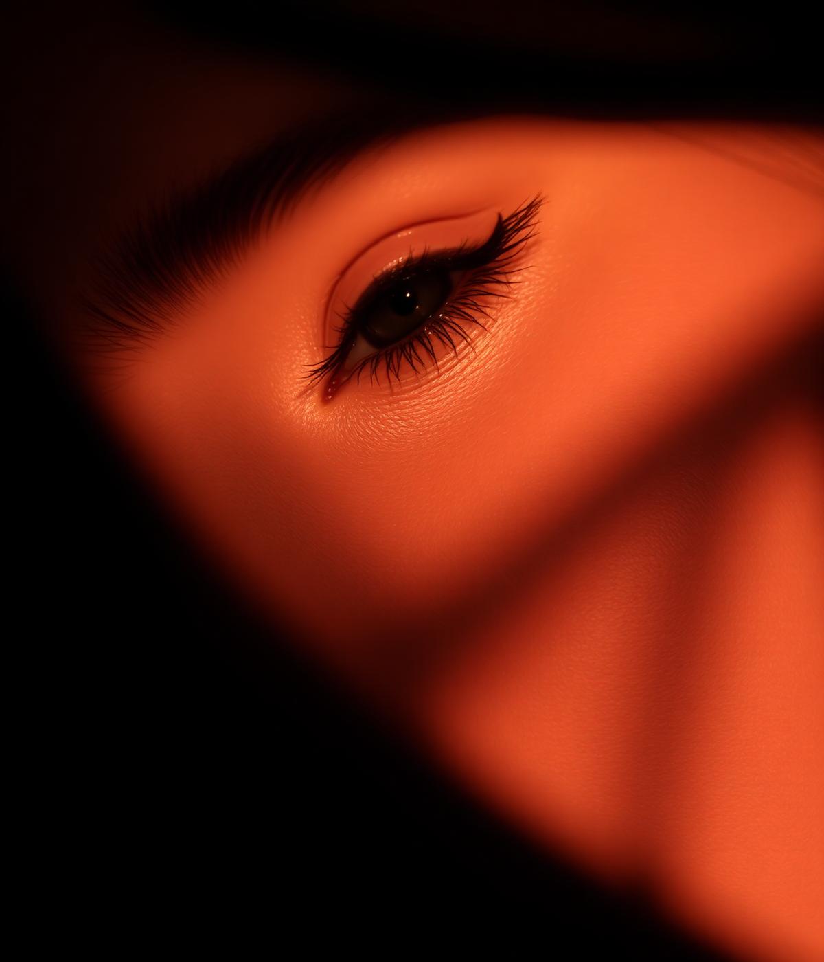 Close-up of shaped brows after permanent makeup service